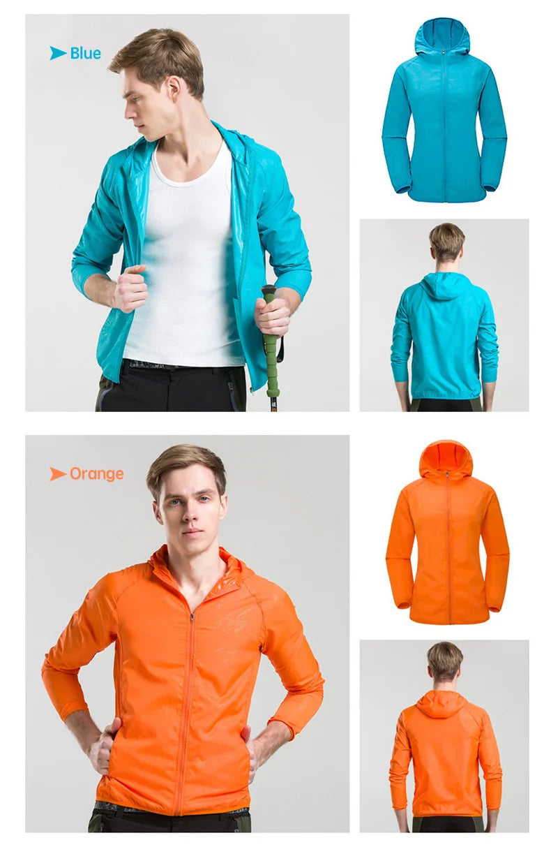 Camping Waterproof Windbreaker Rain Jacket – Unisex Lightweight Outdoor Coat - 3KDyn